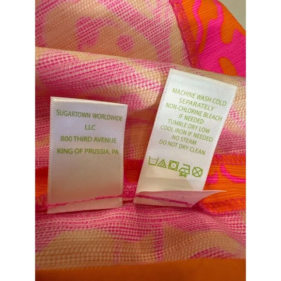 Lilly Pulitzer Hot Pink/Orange With Gold Accents 2015 Seaesta Romper Size 4 - Picture 12 of 14